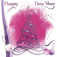 New year pink card