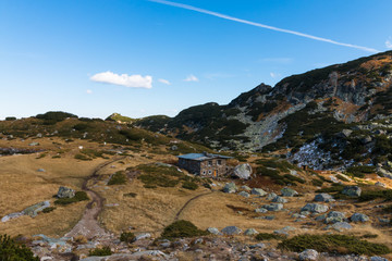 Rila mountain and hunting hut landscape, Bulgaria