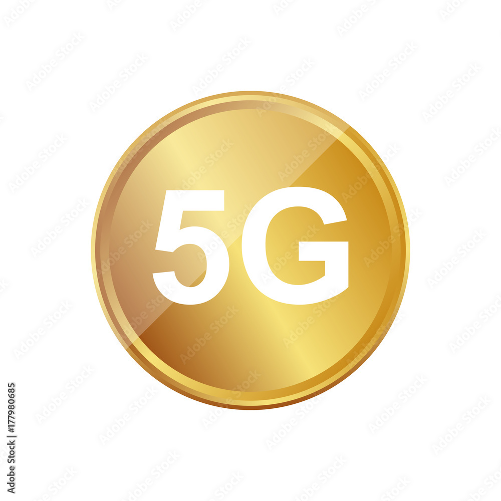 Sticker Gold Münze - 5G Breitband