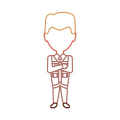 flat line colored  safari man over white background  vector illustration