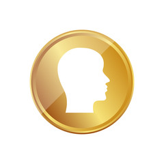 Gold Münze - Kopf im Profil