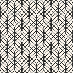 Vector seamless pattern. Abstract luxury monochrome background with thin wavy lines, delicate lattice. Subtle texture of mesh, lace, weaving, net. Repeat tiles. Design for decor, textile, fabric, web