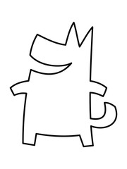 Simple cute dog silhouette Chinese new 2018 year symbol