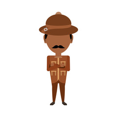 colorful safari man over white background  vector illustration