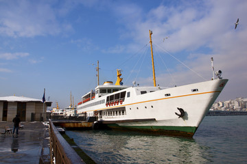 Obraz premium Ship and the seagull