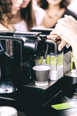 Barista making coffee