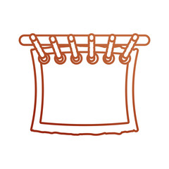 flat line curtain over white bacgorumd  vector illustration