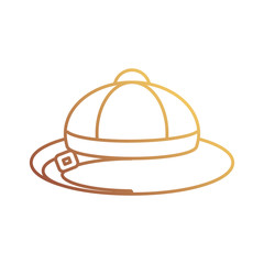 flat line colored  safari hat  over white background  vector illustration