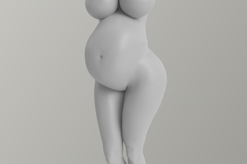 Nude elegant pregnant woman