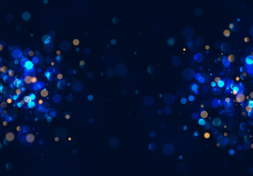 Bokeh Blue Lights Vector Texture.