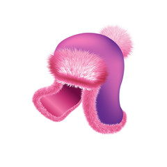 Modern bright realistic hat. 3d design of the winter hat. Vector illustration.