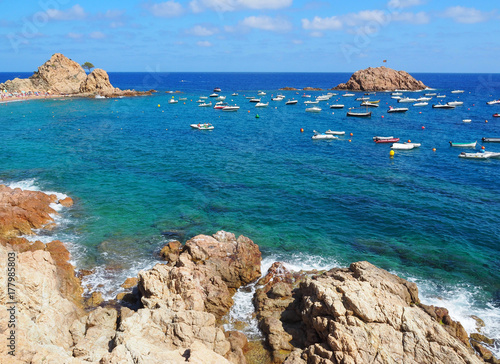 Landscape Of The Beach In Tossa De Mar Costa Brava Girona Spain Landscape Of The Beach In Tossa De Mar Costa Brava Girona Spain