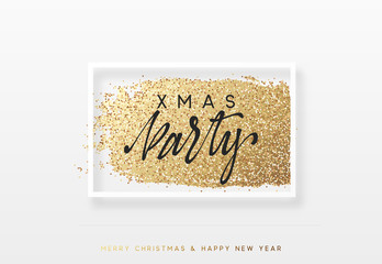 Christmas and New Year luxury gold background. Xmas greeting card