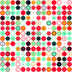 Naklejka na ściany i meble Geometric pattern with colored elements, vector abstract background