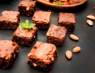 chocolate cake brownie pattern top view