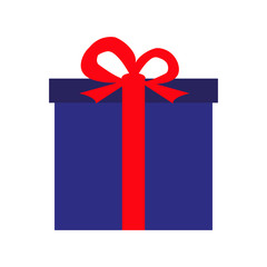festive gift in a blue box illustration