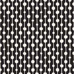 Hand drawn black and white ink abstract seamless pattern. Vector stylish grunge texture. Monochrome geometric scattered shapes lines