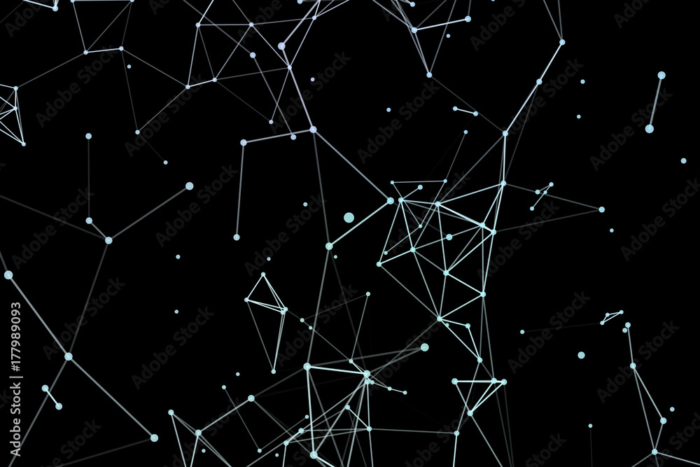 Aufkleber abstract network data connection technology. digital background. 3d illustration
