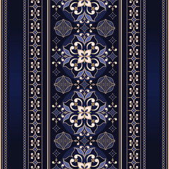 Vector line art seamless border for design template.