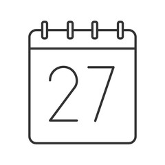 Twenty seventh day of month linear icon