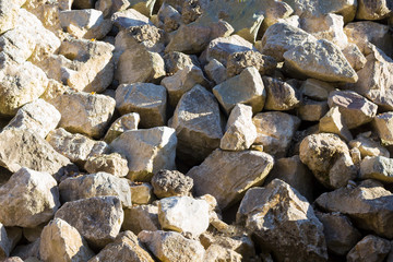 Cobblestones on a construction site.