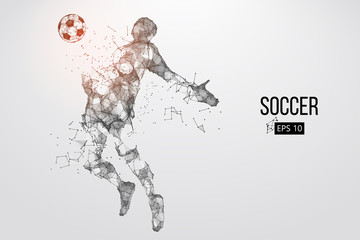 silhouette of a football player from particles. Vector illustration