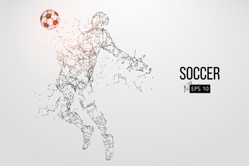 silhouette of a football player from particles. Vector illustration