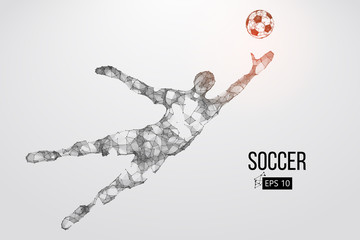 Naklejka premium silhouette of a football player from particles. Vector illustration