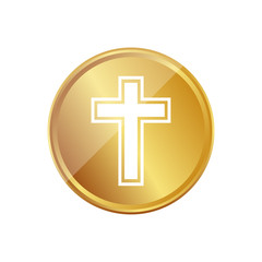 Gold Münze - Kreuz - Glaube
