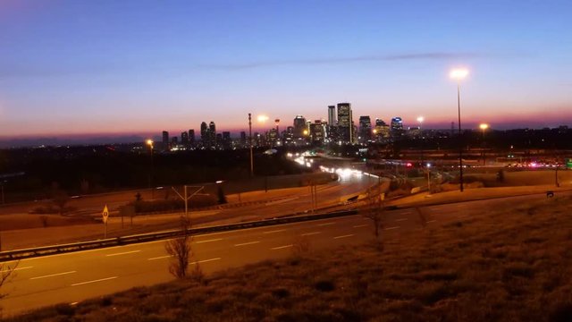 Calgary Alberta Timelapse Downtown Sunset