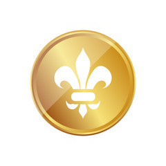 Gold Münze - Florales Ornament