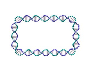 Abstract DNA spiral. Isolated on white background. 3D rendering illustration.