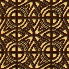 Ornamental wooden lattice on wood background. Seamless pattern.