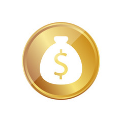 Gold Münze - Geldsack Dollar