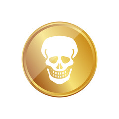 Gold Münze - Totenschädel