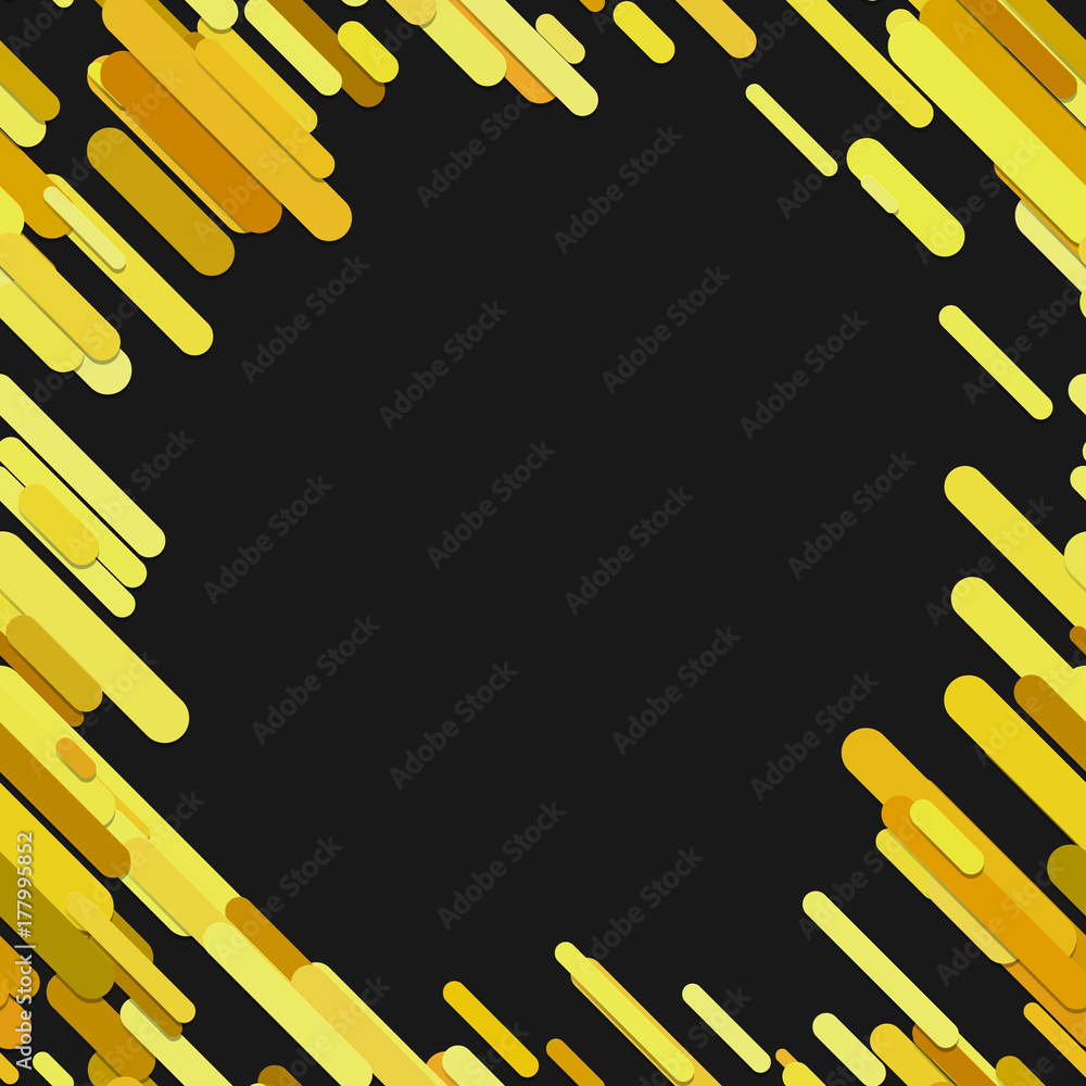 Poster colored chaotic rounded diagonal stripe pattern background - trendy vector graphic from yellow toned