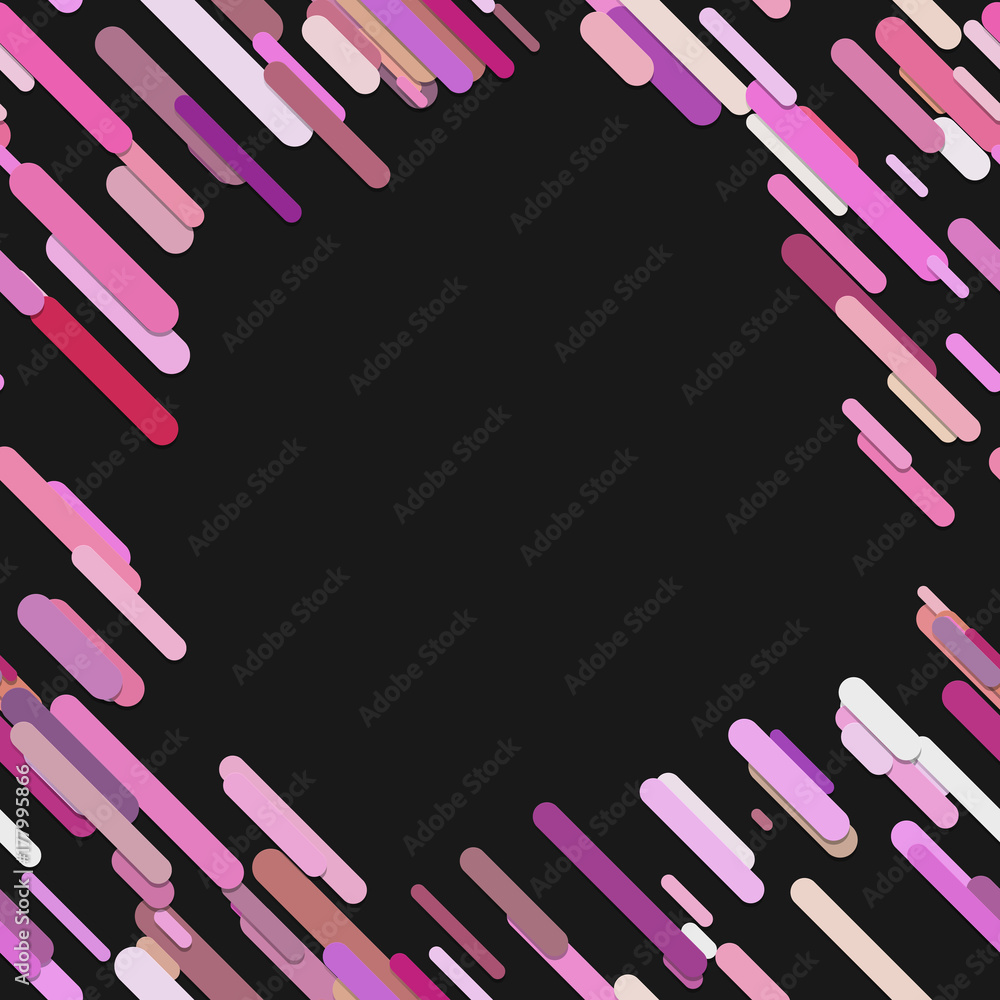 Poster colored chaotic rounded diagonal stripe pattern background - trendy vector graphic from colorful lin
