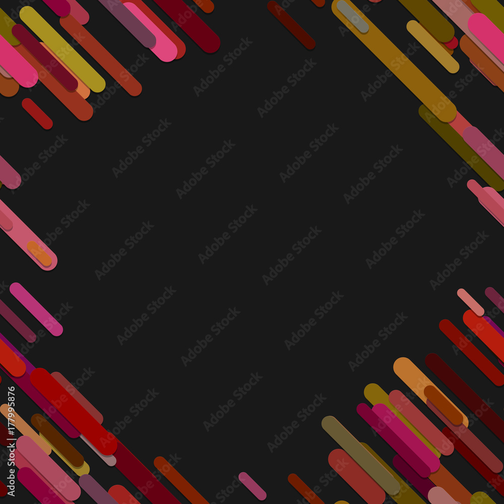 Poster geometrical chaotic rounded diagonal stripe background pattern - vector design from colorful lines o