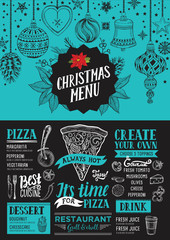 Christmas menu food template for restaurant.