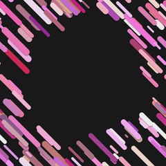 Colored chaotic rounded diagonal stripe pattern background - trendy vector graphic from colorful lines with shadow effects on black background