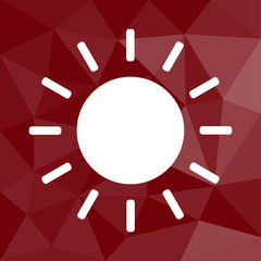 Sonnenschein - Icon mit geometrischem Hintergrund rot
