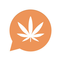 Orangene Sprechblase rund - Hanf