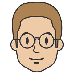 young man head avatar character