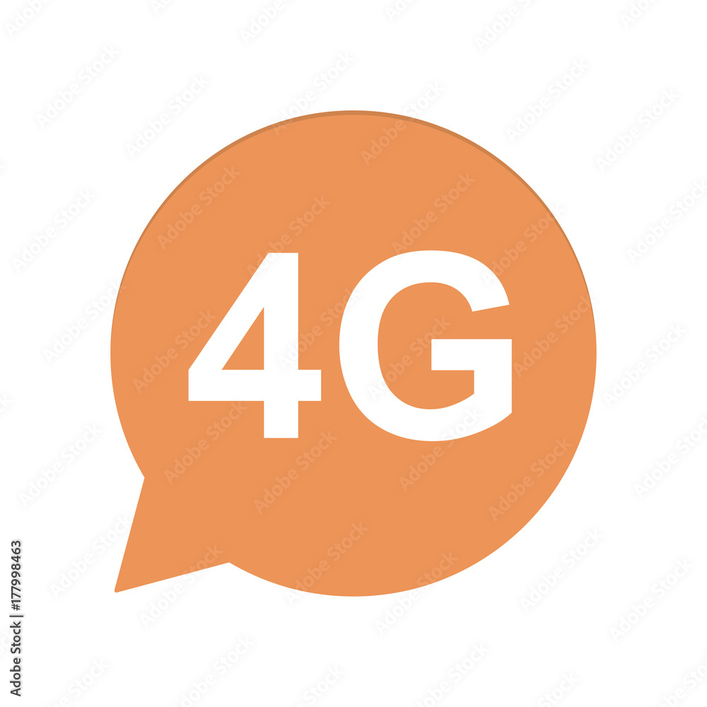 Sticker Orangene Sprechblase rund - 4G Breitband