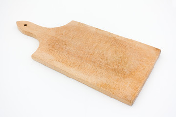 Worn wooden chopping board empty for mockup