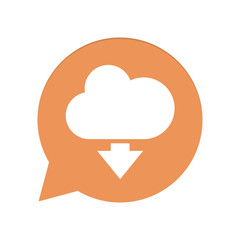 Orangene Sprechblase rund - Wolke herunterladen
