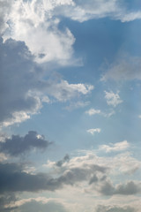 Beautiful blue sky with white clouds.