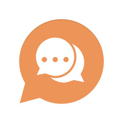 Naklejka premium Orangene Sprechblase rund - Sprechblasen - Dialog