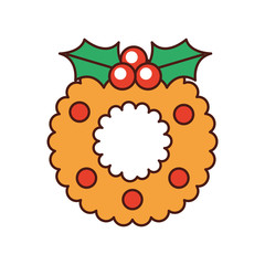 christmas wreath with holly berries ball festive design