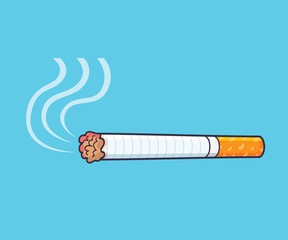 Cigarette with smoke.